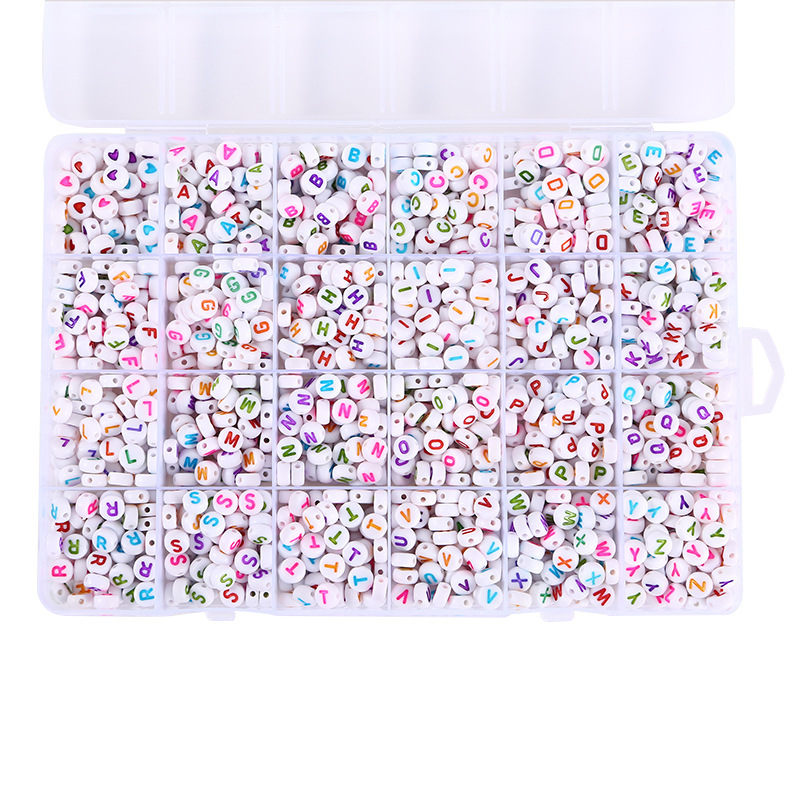 24-bead 3mm glass seed beads gradient letter bead DIY kit