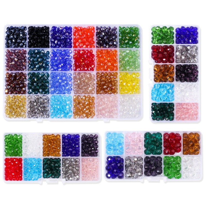 New 10-24 Compartment Flat Crystal Bead DIY Set