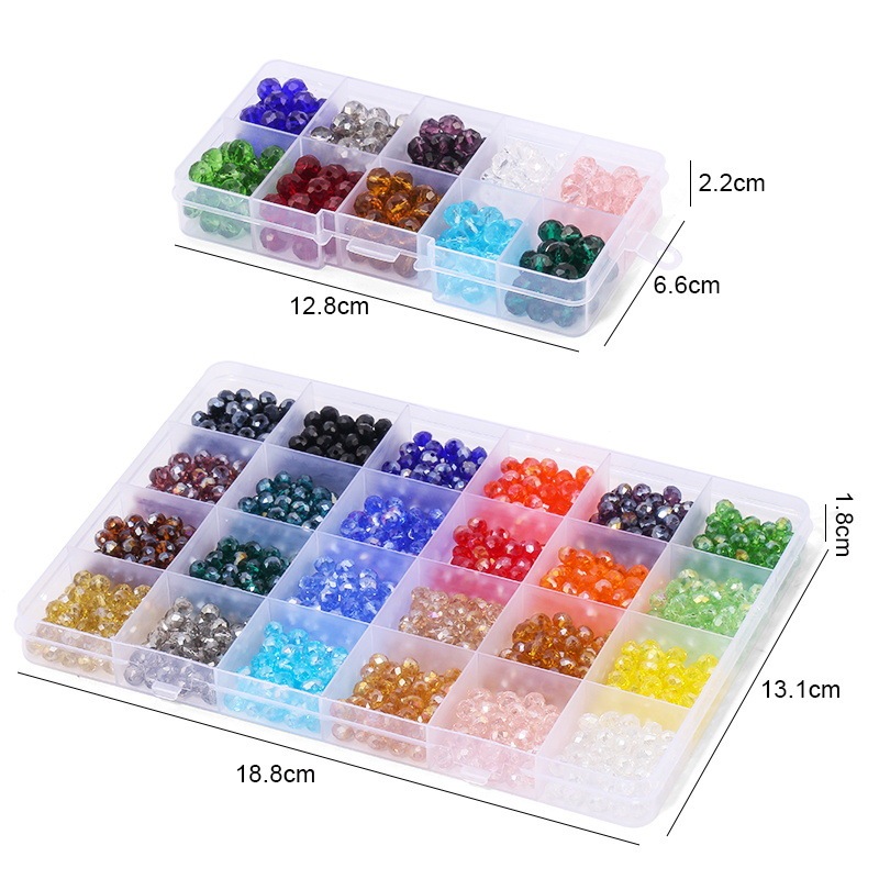 New 10-24 Compartment Flat Crystal Bead DIY Set