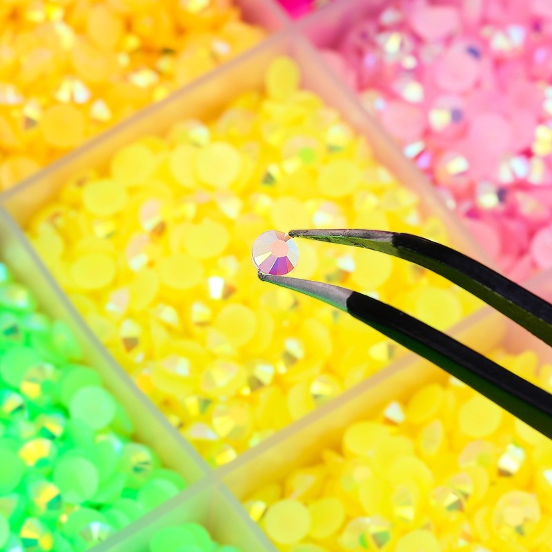 24-compartment flat-bottomed electroplated AB color resin rhinestone DIY kit