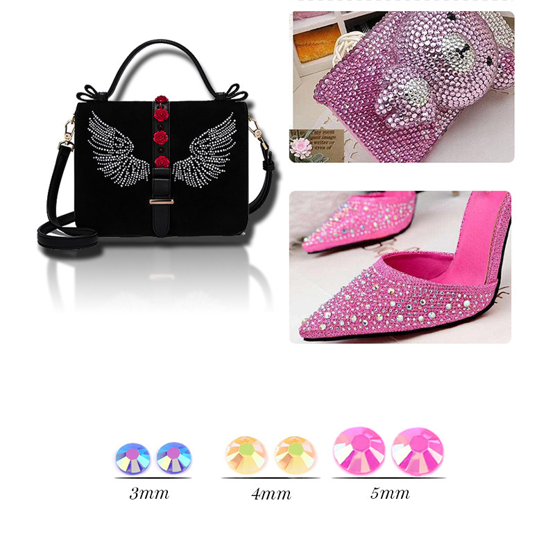 24-compartment flat-bottomed electroplated AB color resin rhinestone DIY kit