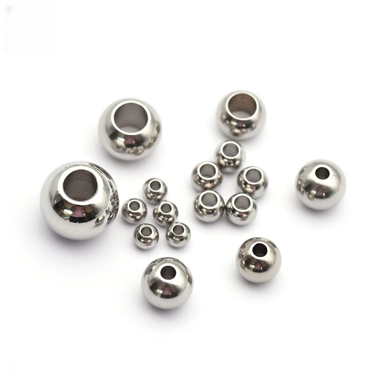 1000PCS/BAG Stainless Steel Through-Hole Beads, Solid Beads, Drilling Accessories