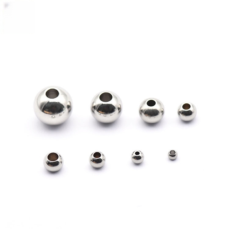 1000PCS/BAG Stainless Steel Through-Hole Beads, Solid Beads, Drilling Accessories