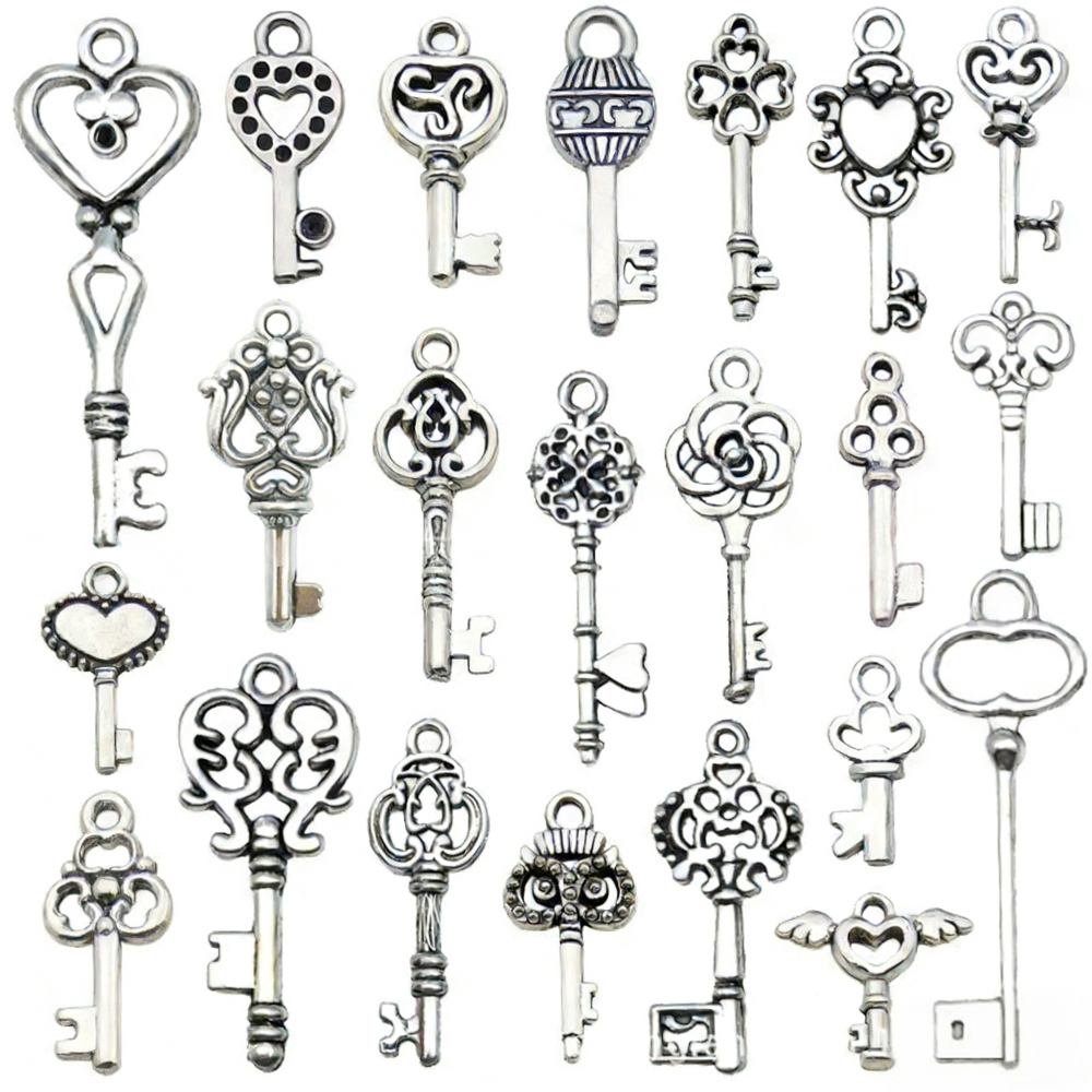 MYK3532-Mixed 22 styles of heart-shaped key alloy jewelry accessories