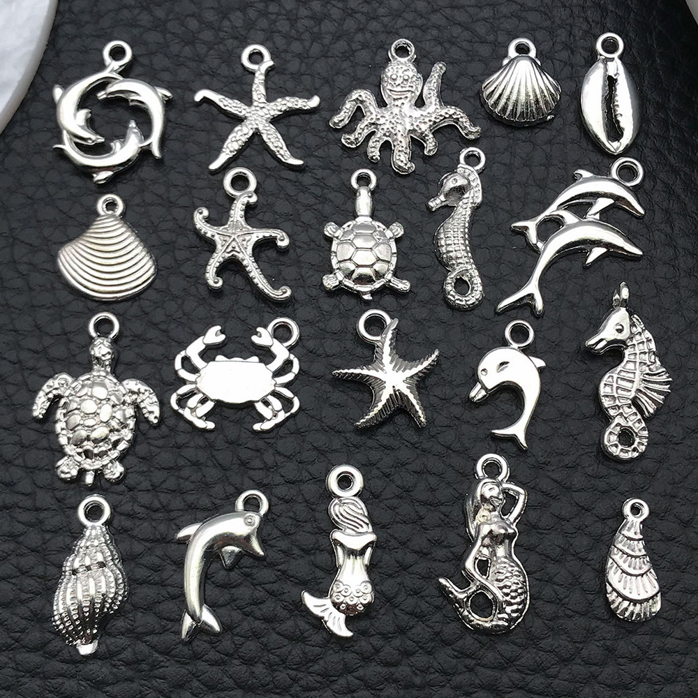 MYK3591-Alloy Mermaid and Dolphin Pendant DIY Jewelry Accessories