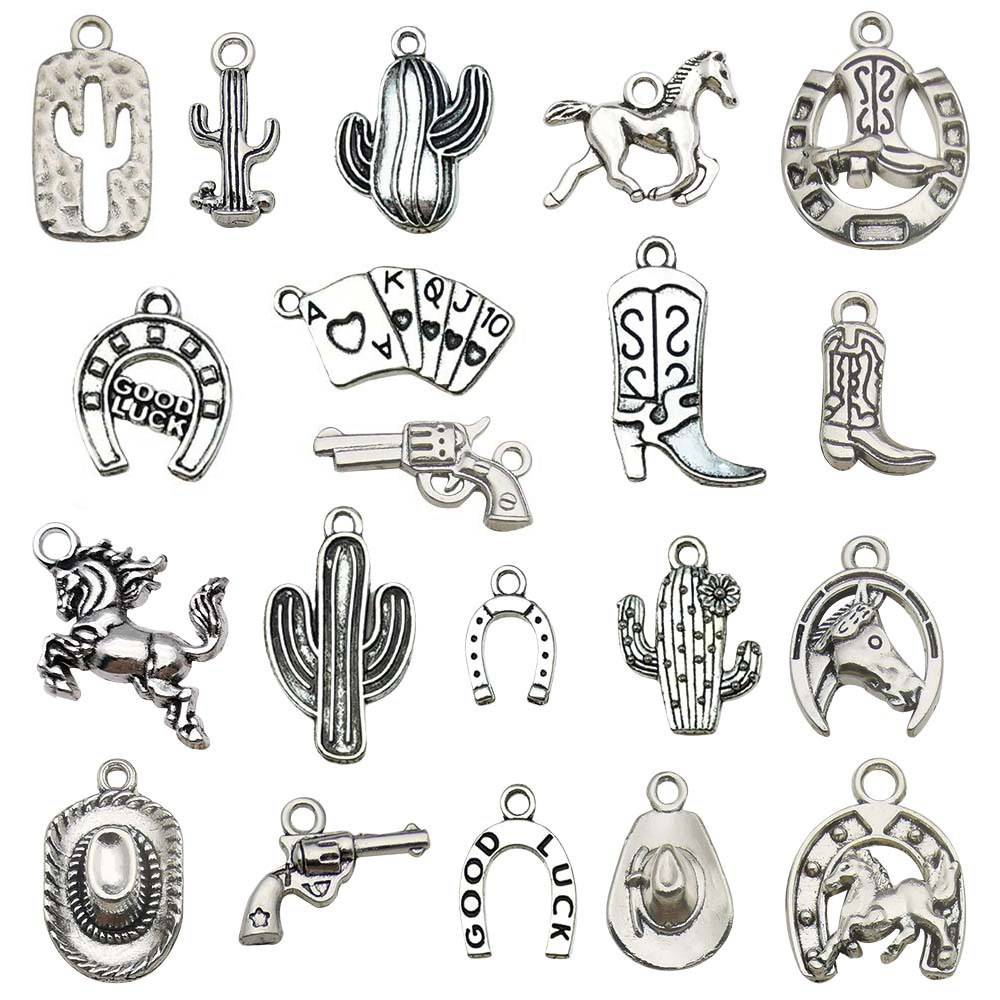 MYK3625-Mixed 20 pieces/bag Western cowboy dripping alloy DIY jewelry accessories