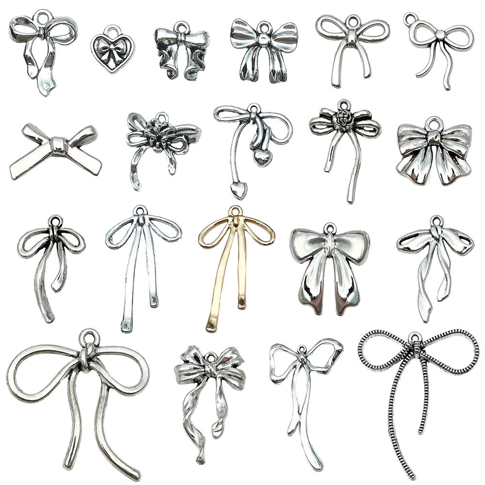MYK3626-Mix 20 bows for DIY alloy handmade jewelry accessories