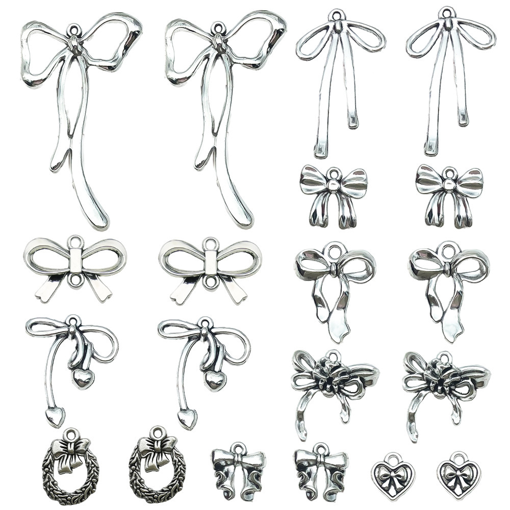 MYK3626-Mix 20 bows for DIY alloy handmade jewelry accessories