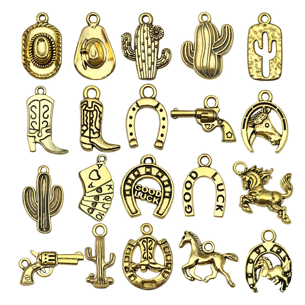 MYK3625-Mixed 20 pieces/bag Western cowboy dripping alloy DIY jewelry accessories
