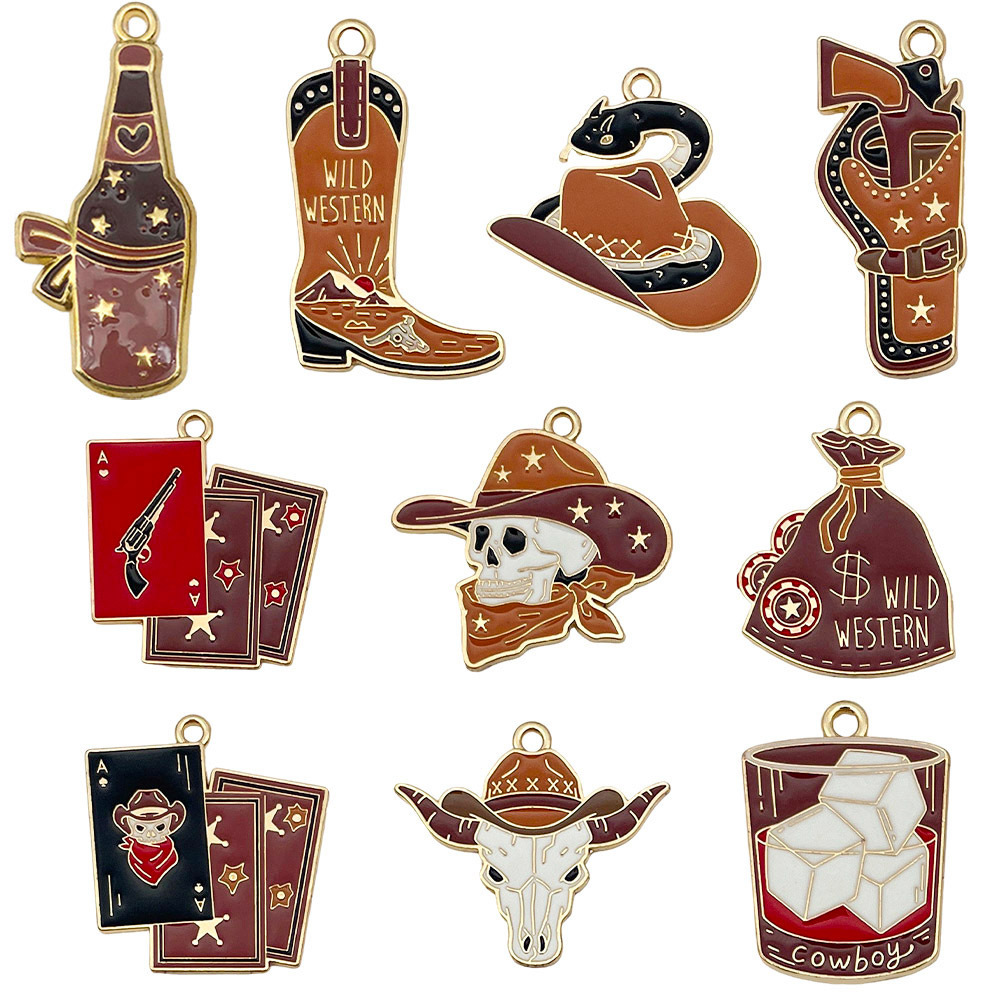MYK3625-Mixed 20 pieces/bag Western cowboy dripping alloy DIY jewelry accessories