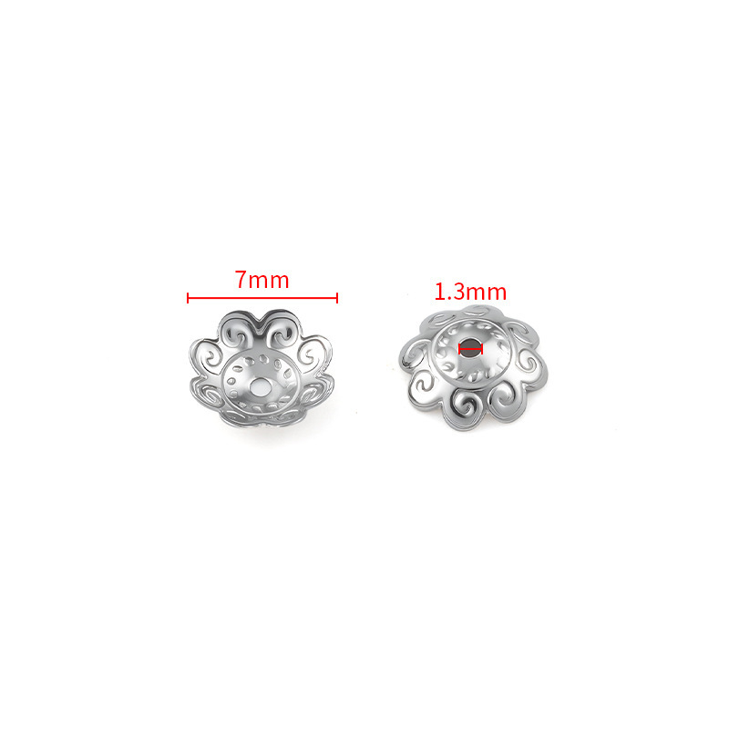MYK3662-100 pieces/bag of smooth stainless steel flower holders for DIY jewelry accessories spacers