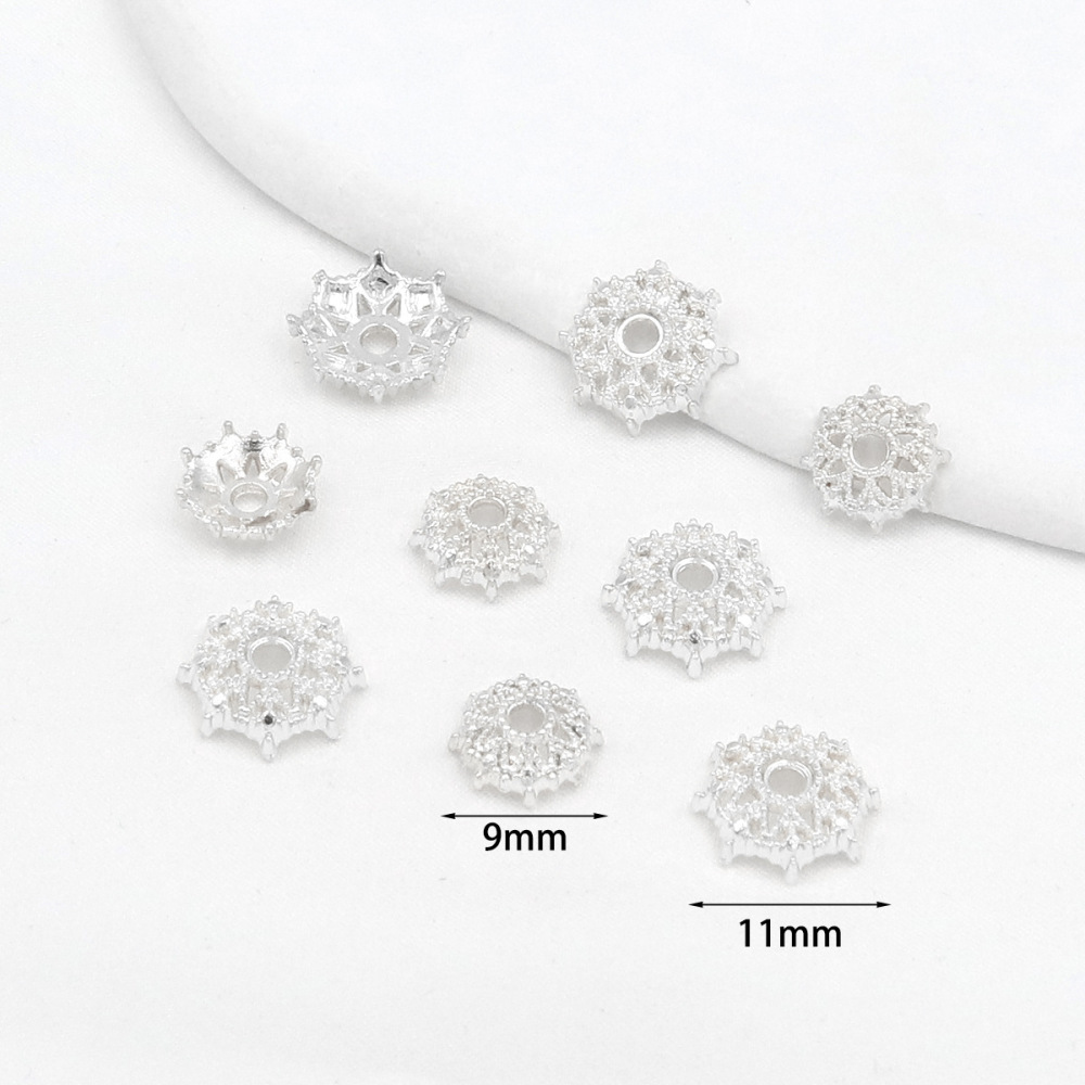 MYK3670-100 pieces/bag 18K snowflake holder spacer flower cap spacer beads