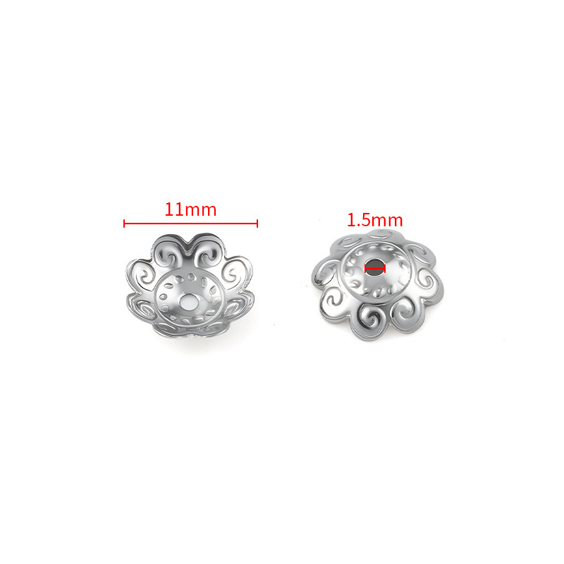MYK3662-100 pieces/bag of smooth stainless steel flower holders for DIY jewelry accessories spacers