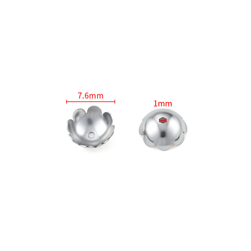 MYK3662-100 pieces/bag of smooth stainless steel flower holders for DIY jewelry accessories spacers