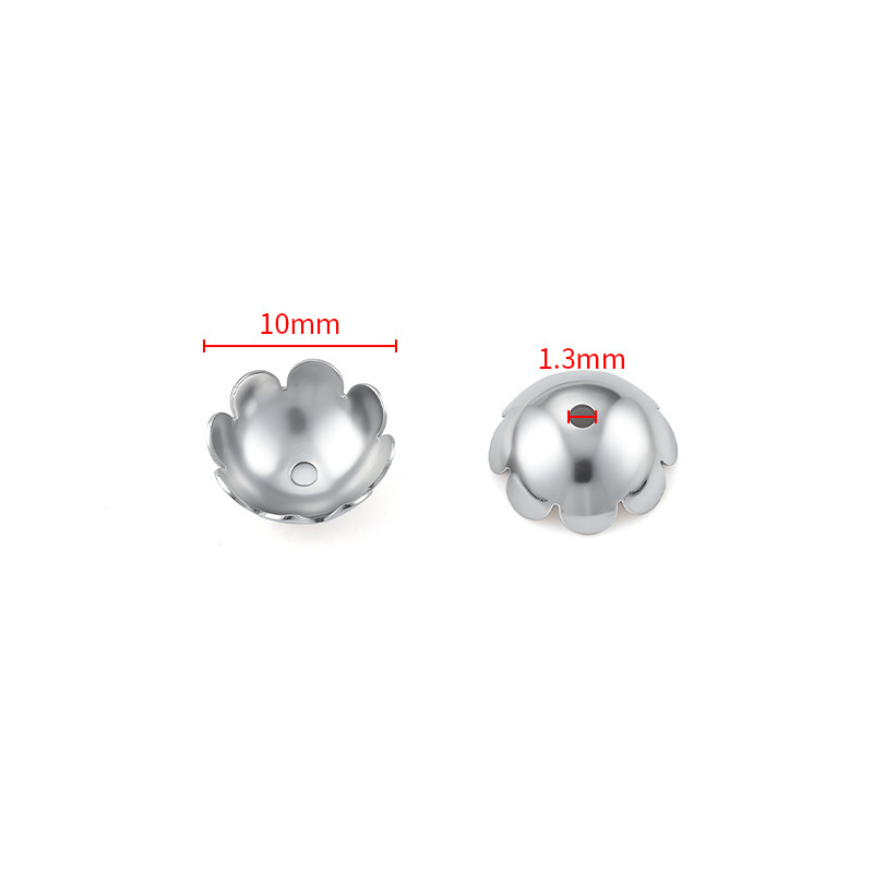 MYK3662-100 pieces/bag of smooth stainless steel flower holders for DIY jewelry accessories spacers