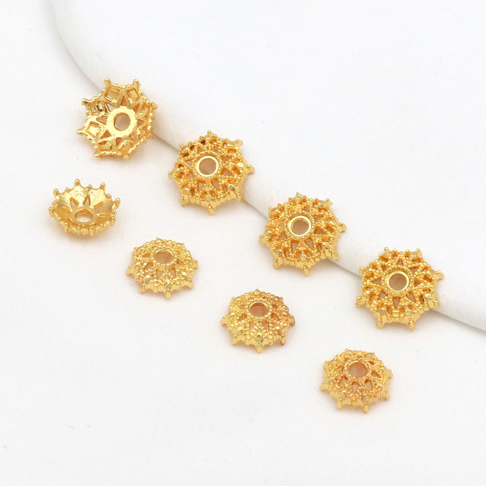 MYK3670-100 pieces/bag 18K snowflake holder spacer flower cap spacer beads