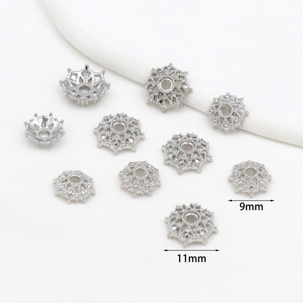 MYK3670-100 pieces/bag 18K snowflake holder spacer flower cap spacer beads