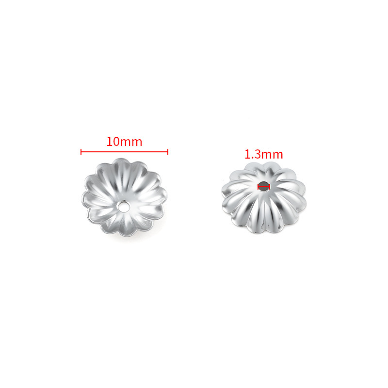 MYK3662-100 pieces/bag of smooth stainless steel flower holders for DIY jewelry accessories spacers