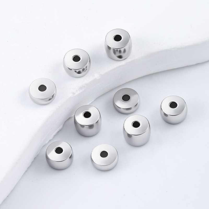 MYK3658-100 pieces/bag of flat oval thickened stainless steel DIY spacer beads