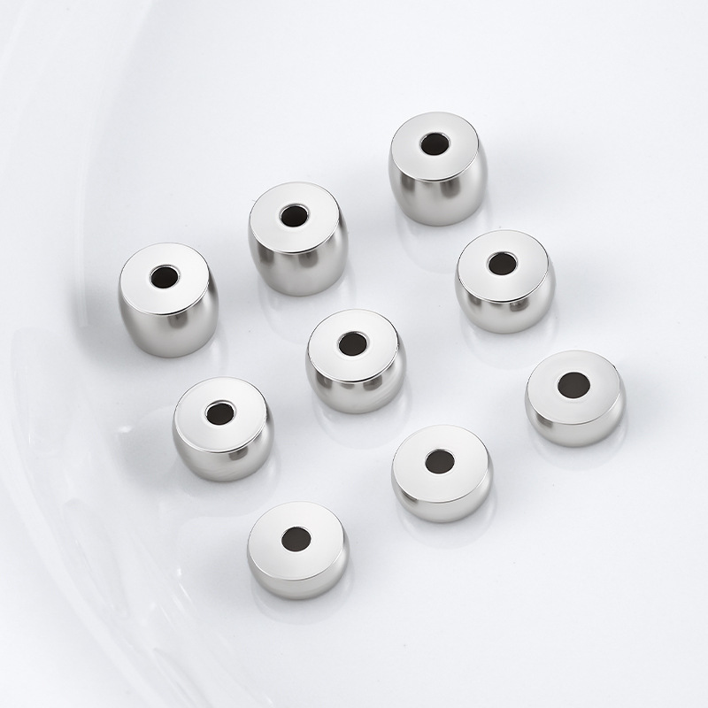 MYK3658-100 pieces/bag of flat oval thickened stainless steel DIY spacer beads