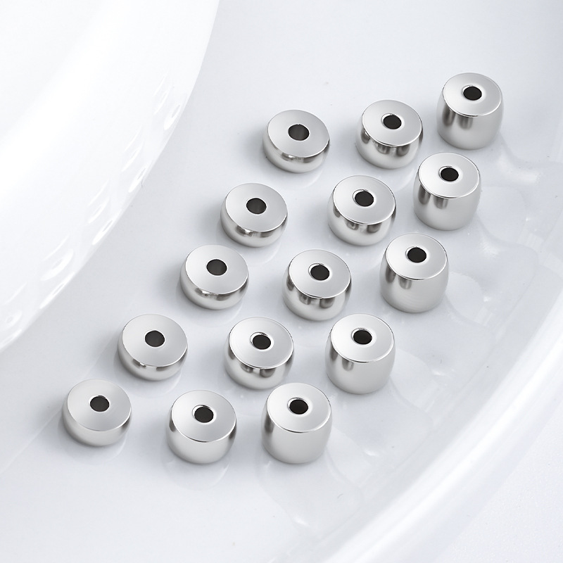 MYK3658-100 pieces/bag of flat oval thickened stainless steel DIY spacer beads