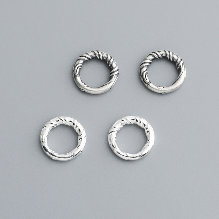 S925 Sterling Silver Twisted Ring Spacer Beads - DIY Accessories