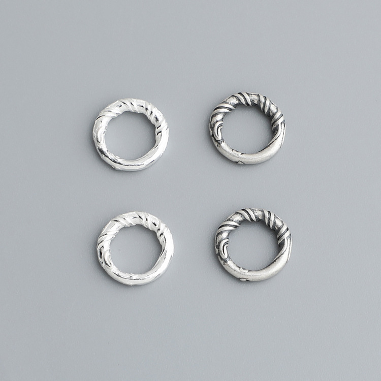 S925 Sterling Silver Twisted Ring Spacer Beads - DIY Accessories