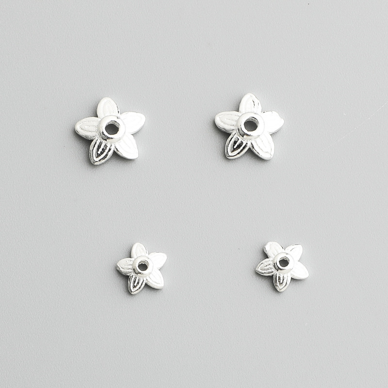 S925 Sterling Silver Five-Petal Flower Holder - DIY Accessory
