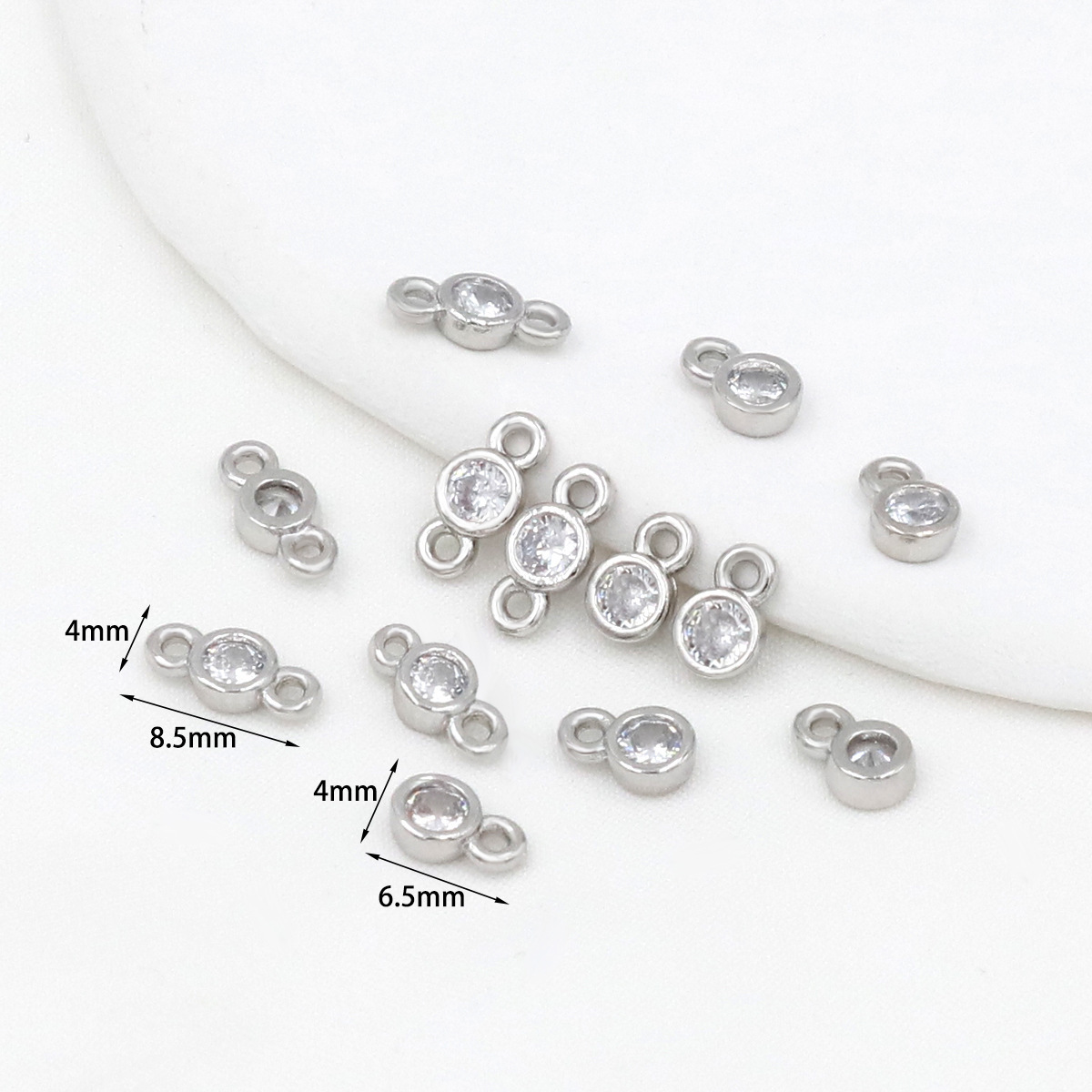 MYK3694-100 pieces/bag of micro-inlaid single zircon ring bracelet connectors