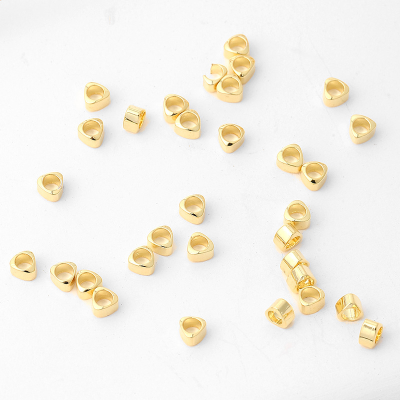 MYK3678-100 pieces/bag of 18K small gold loose beads and triangular spacers