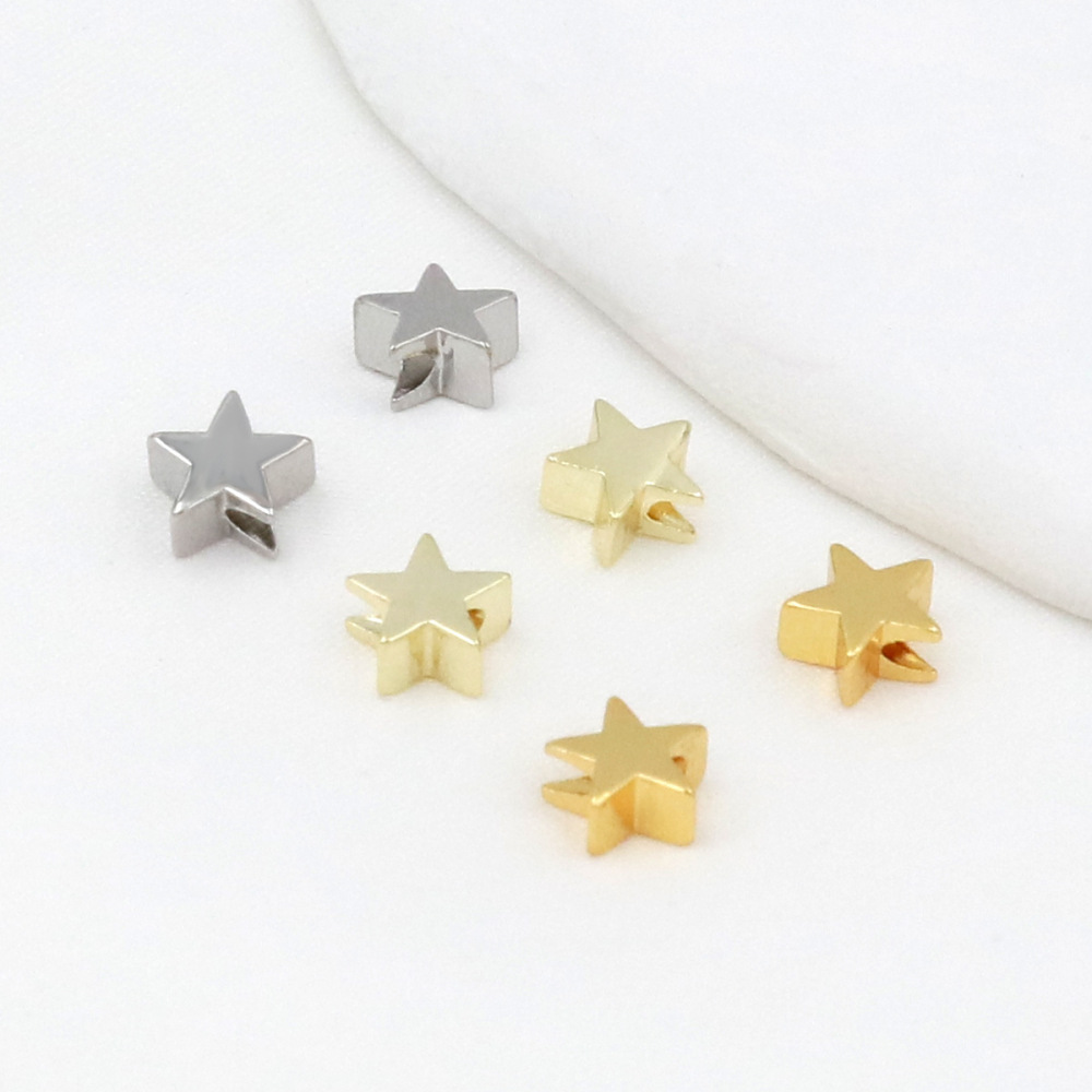MYK3707-100 pieces/bag 18K 6mm heart-shaped horizontal hole spacer beads