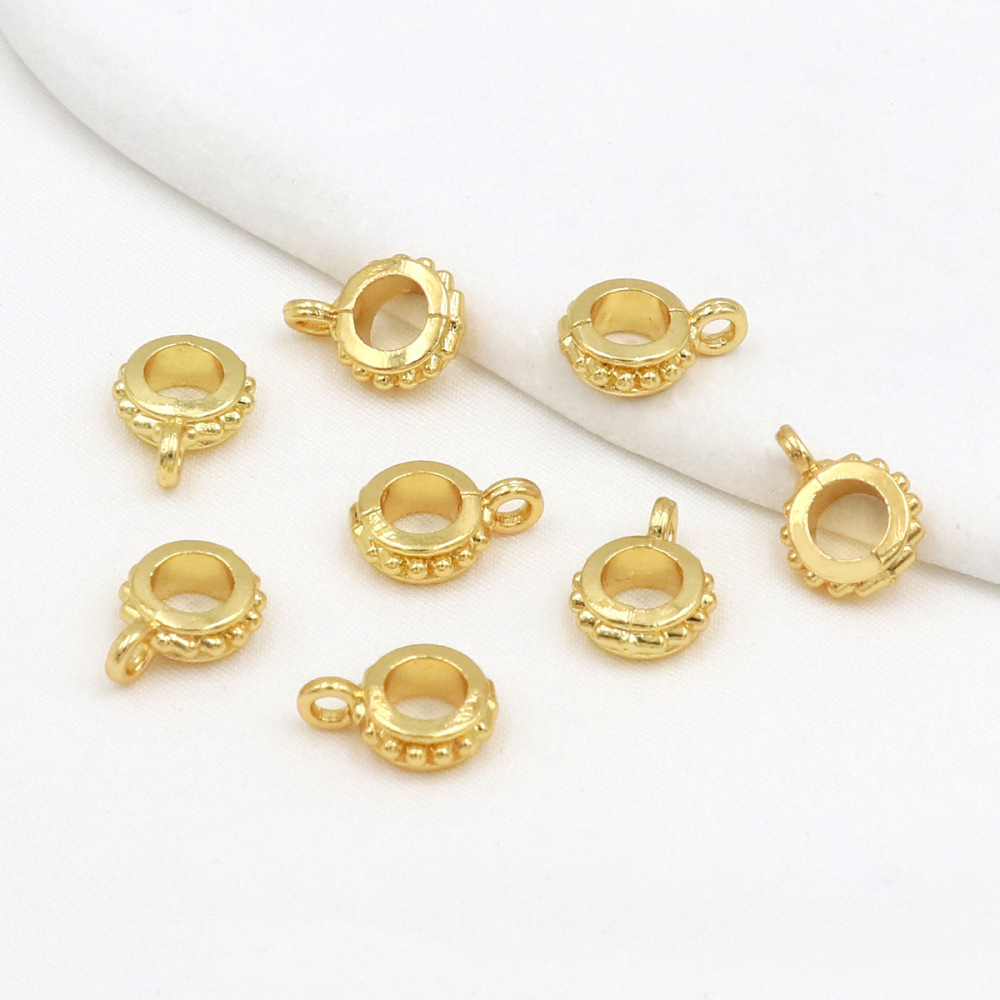 MYK3677-100 pieces/bag 18K gear pendant ring spacer beads