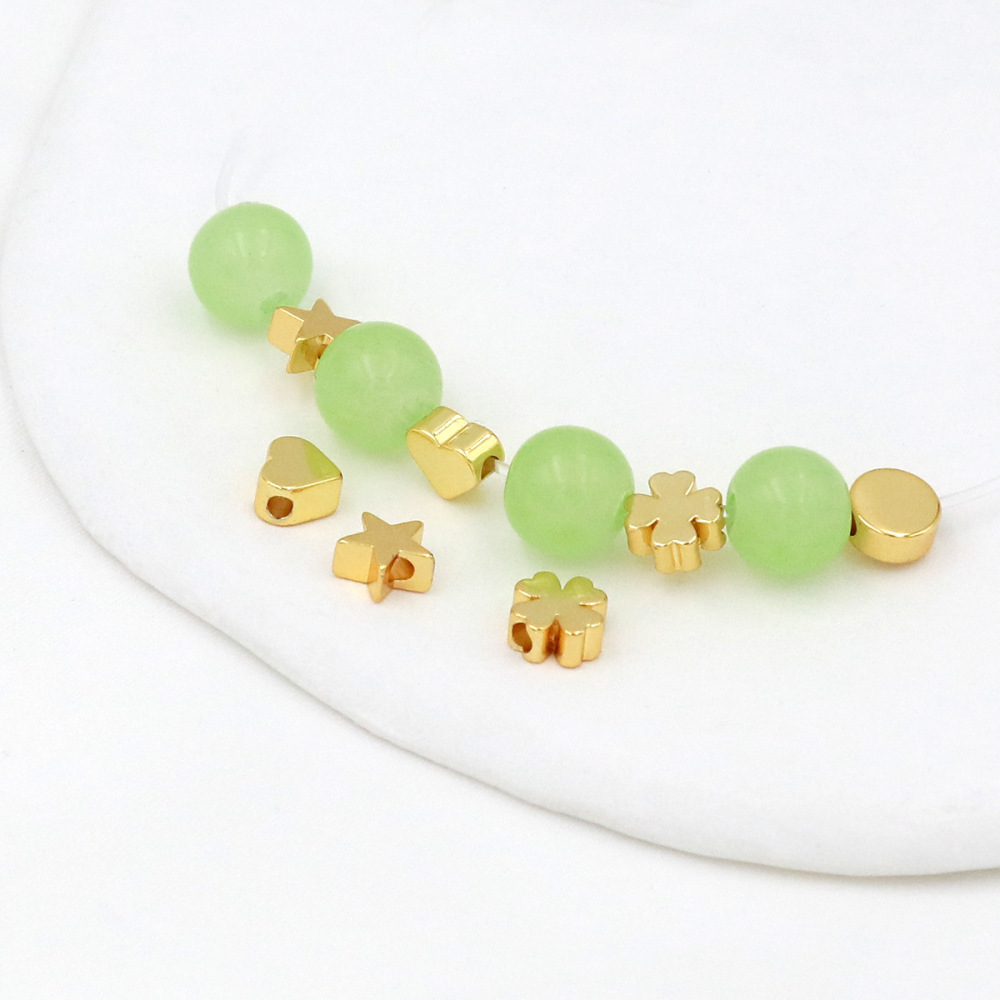 MYK3707-100 pieces/bag 18K 6mm heart-shaped horizontal hole spacer beads