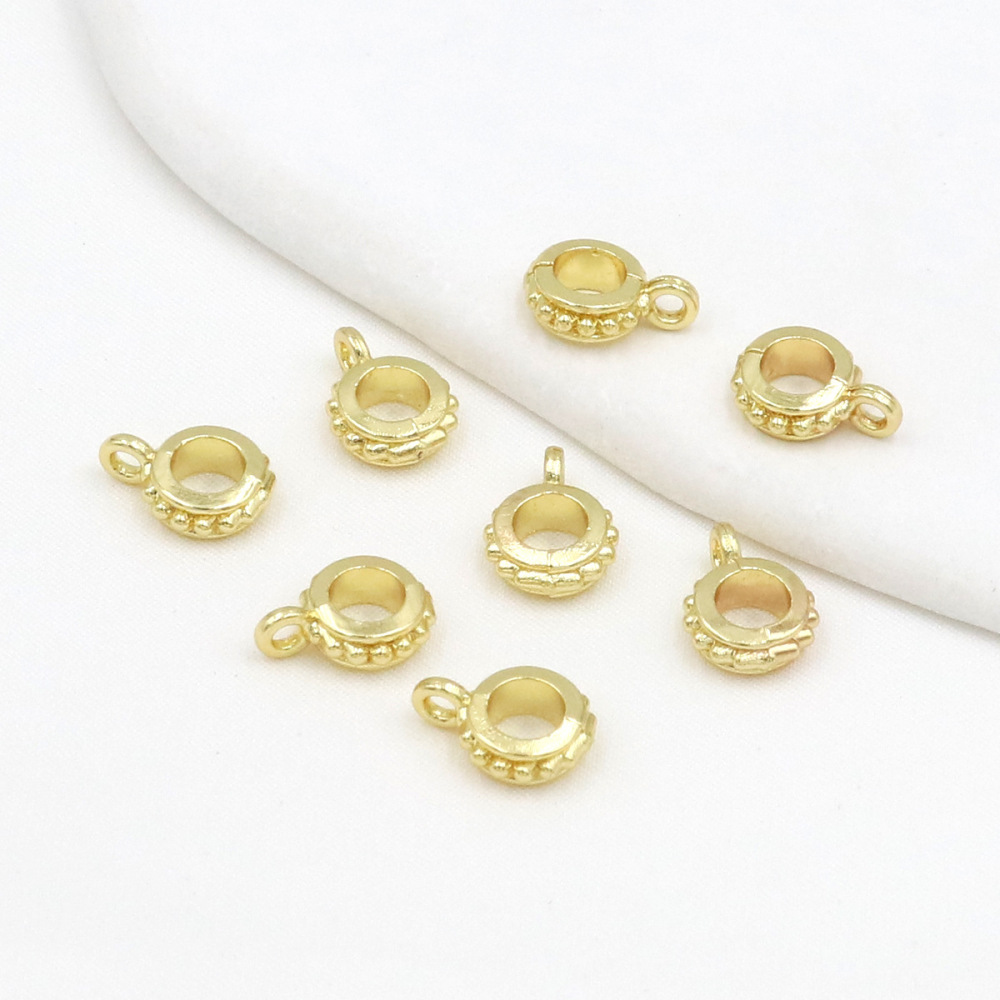 MYK3677-100 pieces/bag 18K gear pendant ring spacer beads