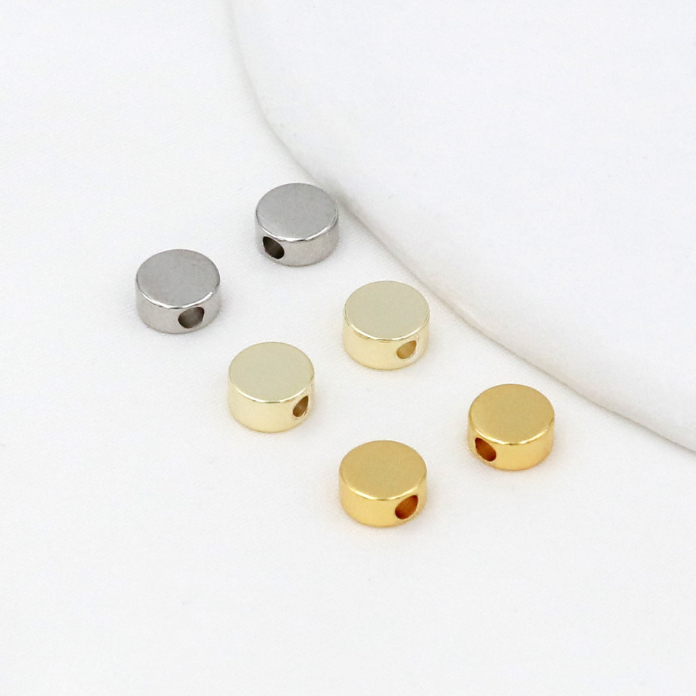 MYK3707-100 pieces/bag 18K 6mm heart-shaped horizontal hole spacer beads
