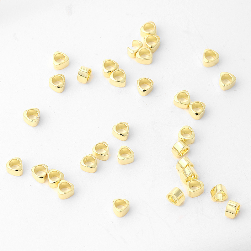 MYK3678-100 pieces/bag of 18K small gold loose beads and triangular spacers