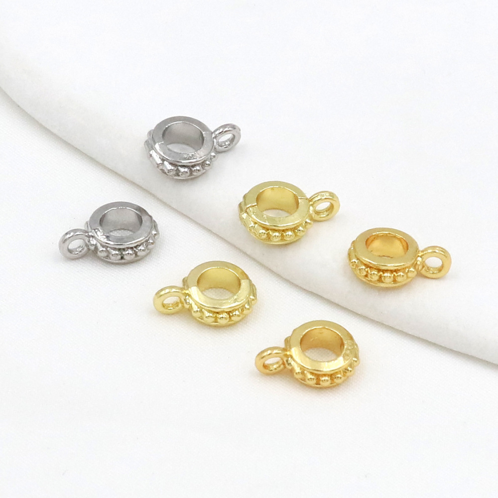 MYK3677-100 pieces/bag 18K gear pendant ring spacer beads
