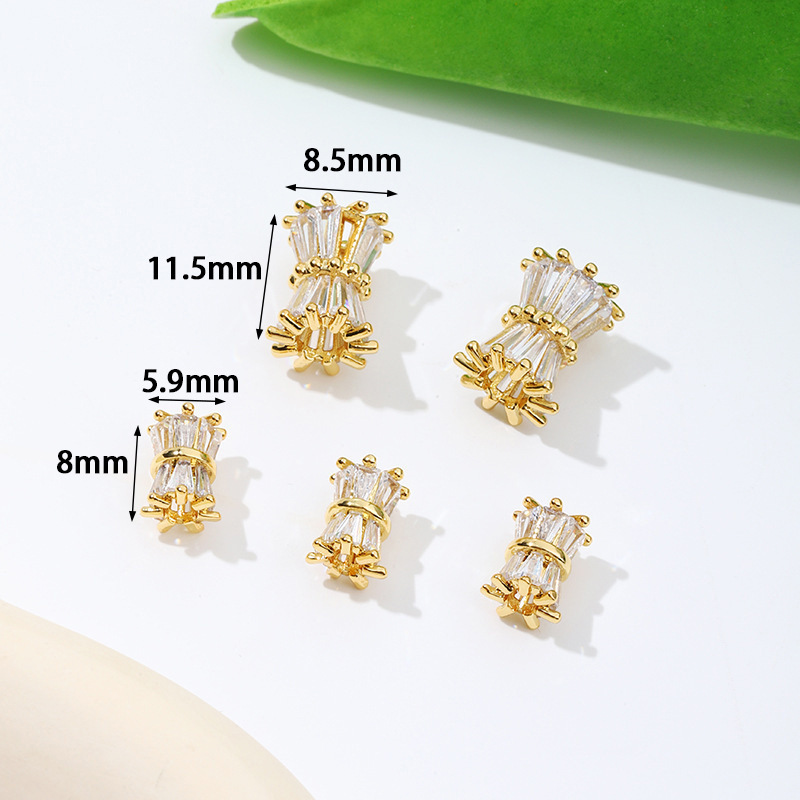 MYK3684-100 pieces/bag of 18K zircon-set large-hole spacer beads DIY accessories