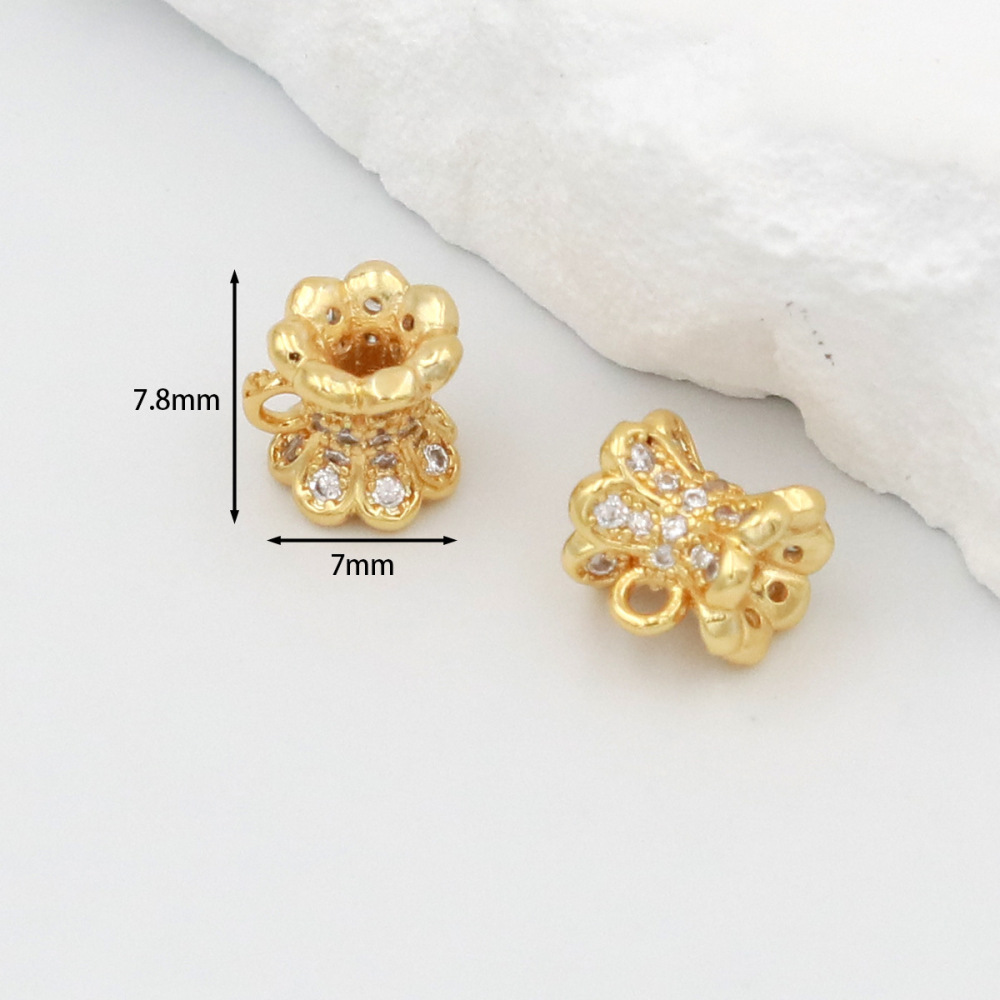 MYK3689-100 pieces/bag of 14K zircon barrel beads, wheel beads, spacer beads with hanging rings