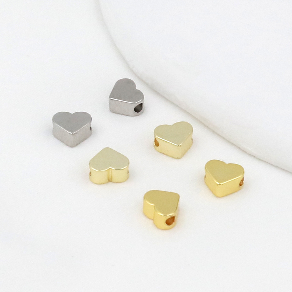 MYK3707-100 pieces/bag 18K 6mm heart-shaped horizontal hole spacer beads