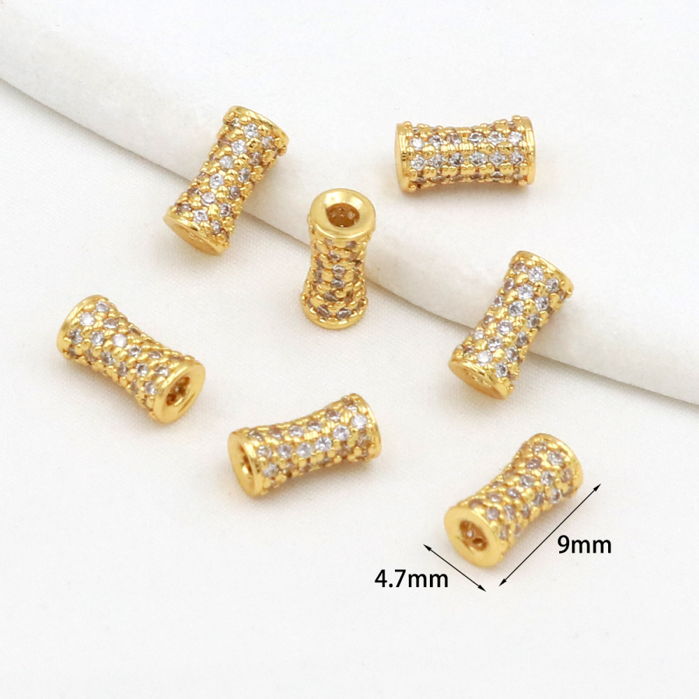 MYK3684-100 pieces/bag of 18K zircon-set large-hole spacer beads DIY accessories