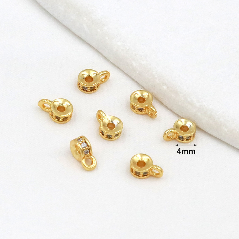 MYK3689-100 pieces/bag of 14K zircon barrel beads, wheel beads, spacer beads with hanging rings