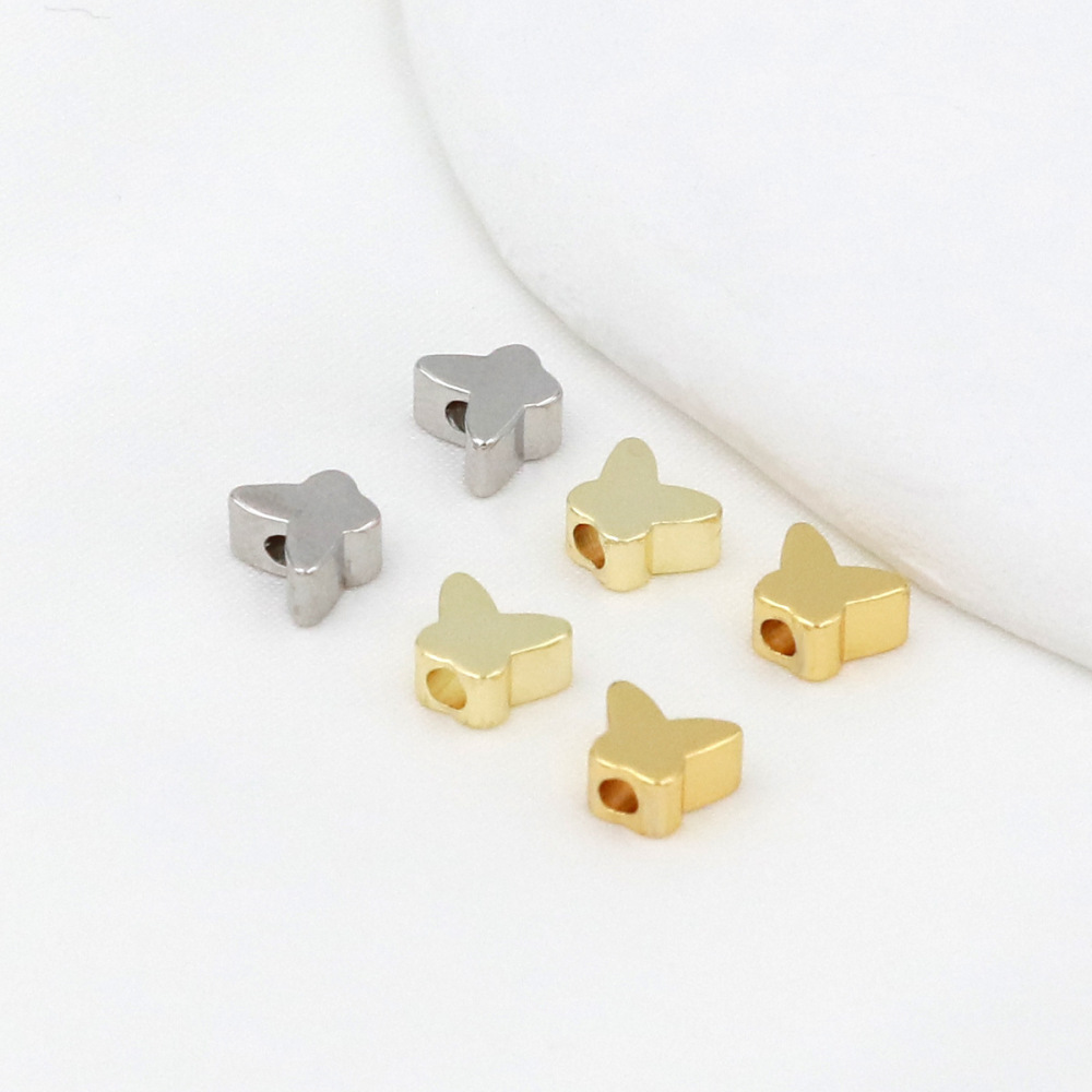 MYK3707-100 pieces/bag 18K 6mm heart-shaped horizontal hole spacer beads