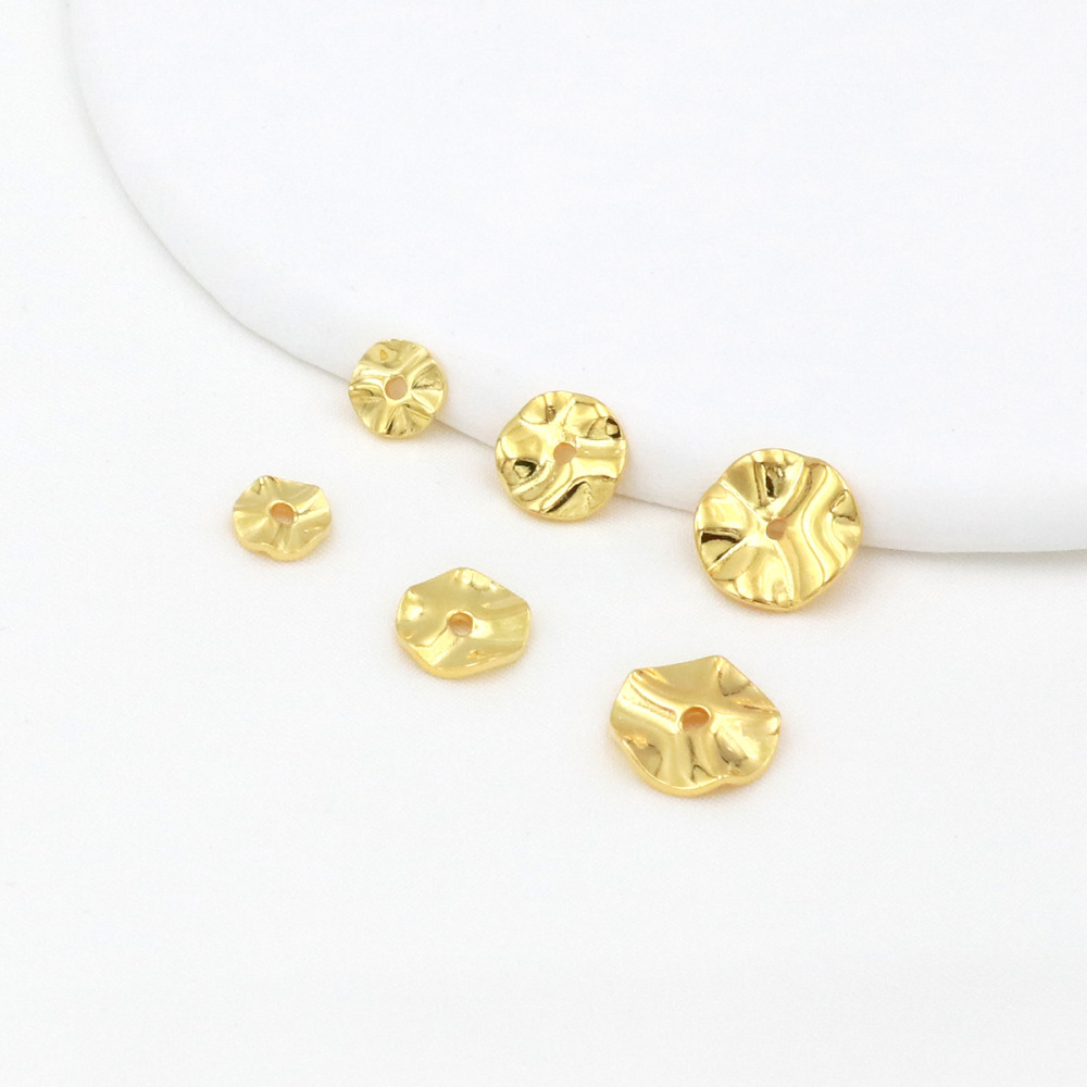 MYK3679-100 pieces/bag 18k Water Ripple Spacer DIY Beading Accessories