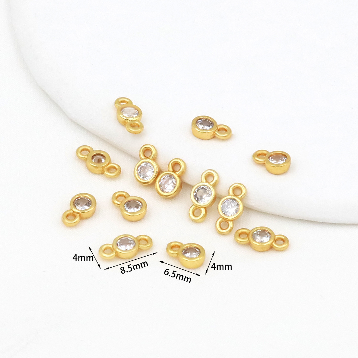 MYK3694-100 pieces/bag of micro-inlaid single zircon ring bracelet connectors