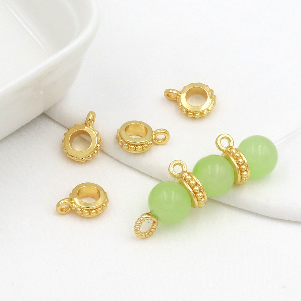 MYK3677-100 pieces/bag 18K gear pendant ring spacer beads