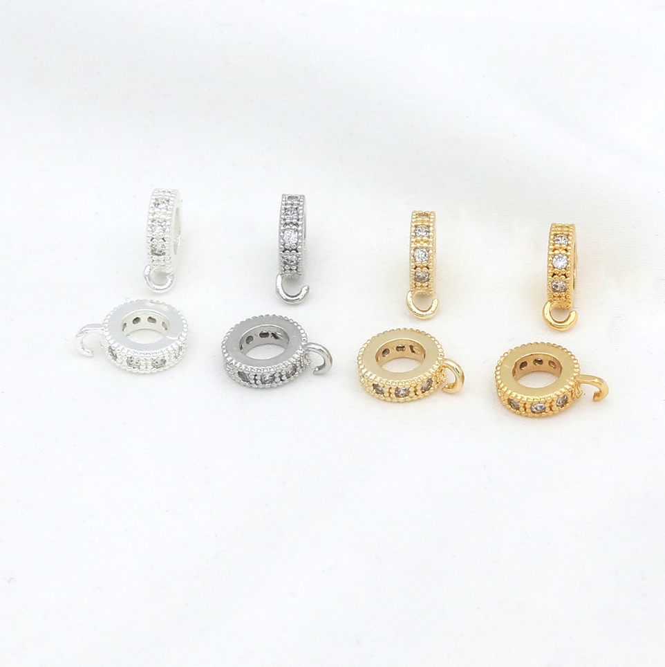 MYK3689-100 pieces/bag of 14K zircon barrel beads, wheel beads, spacer beads with hanging rings