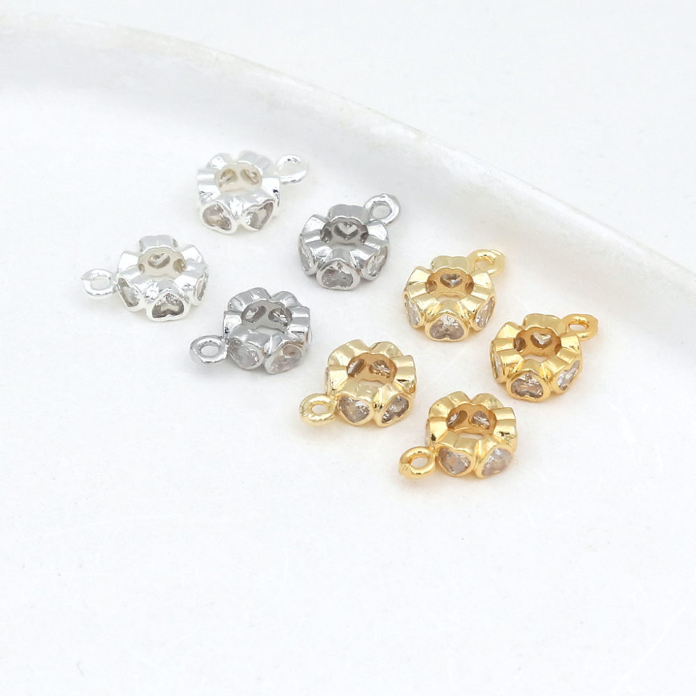 MYK3689-100 pieces/bag of 14K zircon barrel beads, wheel beads, spacer beads with hanging rings