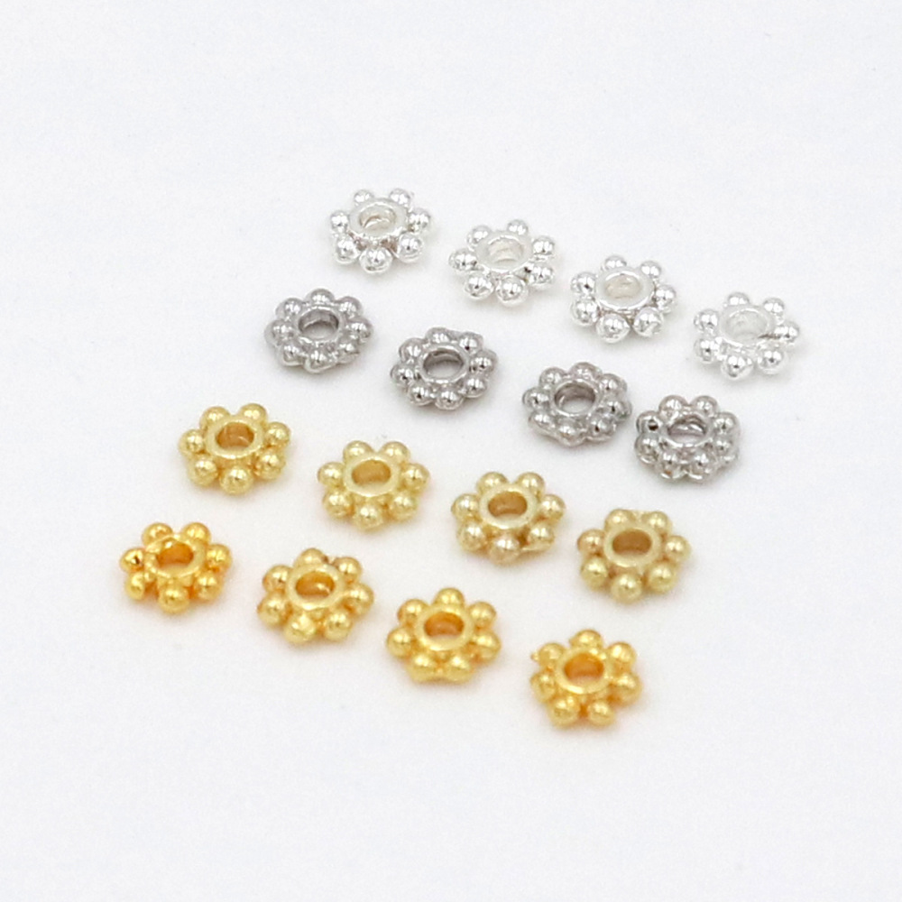 MYK3724-100 pieces/bag of 18K snowflake-shaped spacers for DIY jewelry accessories