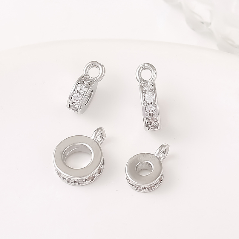 MYK3715-100 pieces/bag of 18K zircon-set single pendant spacer beads